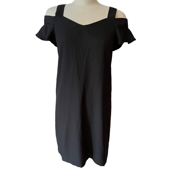 Banana Republic Open Shoulder Black Dress Sz 2 (XS) Womens Classic Little Black - Picture 1 of 10